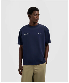 Script friends boxy tee t-shirts m240116 Blauw