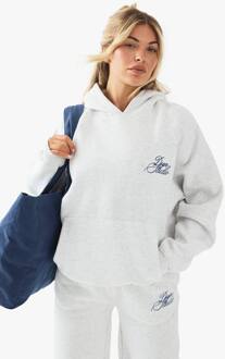 Script Oversized Hoodie, Ash Grey - XL