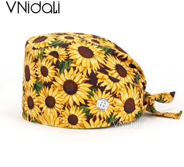 Scrub Cap Ademend Huisdier Caring Lab Werk Cap Gorro Quirofano Mujer Verpleging Voor Vrouwen Scrub Cap Met Knop hat