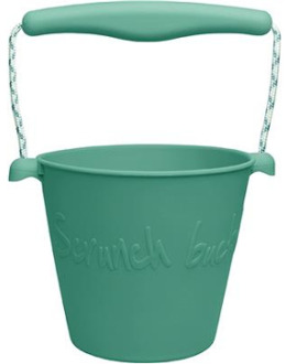 Scrunch: EMMER munt diam.15cm, 1.5l inhoud, handvaten met touw, opvouwbaar,  100% siliconen, recycleerbaar, 12m+