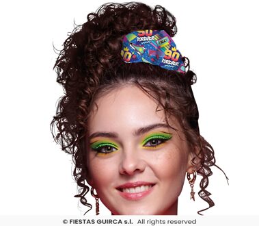 Scrunchie 90's Forever Blauw Blauw, Multikleur - Print