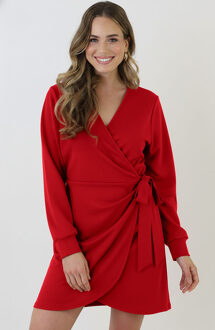 Scuba Long Sleeve Jurk Rood