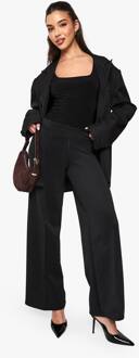 Scuba Pintuck Broek Met Rechte Pijp, Black - 38