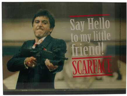 SD Toys Scarface Glass Poster Say Hello 40 x 30 cm