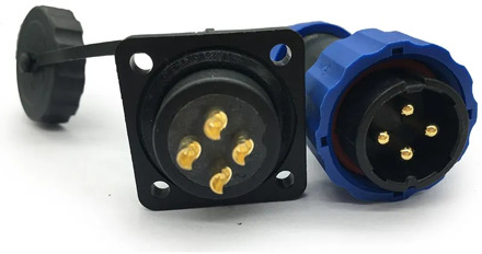 SD20 20mm 2/3/4/5/6/7/9 Pin 4P Square Flange Waterproof Aviation Connector Plastic Electrical Circular Plug Socket Straight IP68