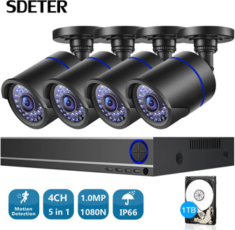 SDETER 4CH 8CH 1080N Camera Kits CCTV Security Camera System IP Camera Outdoor Night Vision Surveillance Camera System Kit NVR