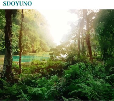 SDOYUNO schilderen op nummer canvas Olieverfschilderij van Nummers Op Canvas Kleuren Door Getallen DIY 60x75cm Frameloze Muur Pictures Voor Living kamer Home Decor 2149 / 40x50cm ready kader