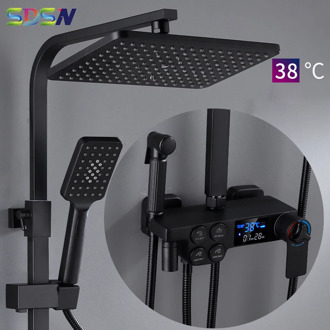 SDSN Digital Shower Set Bathroom Faucet Thermostatic Shower System Bathtub Shower Set Bathroom Shower Set Intelligent Display