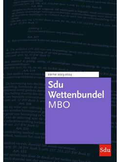 Sdu Wettenbundel / Mbo 2023-2024 - Educatieve Wettenverzameling