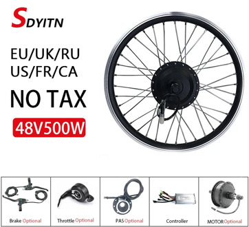 SDYITN EBIKE CONVERSION KIT 36V 48V 500W Rear Cassette Hub Motor Wheel for Electric Bike with Display