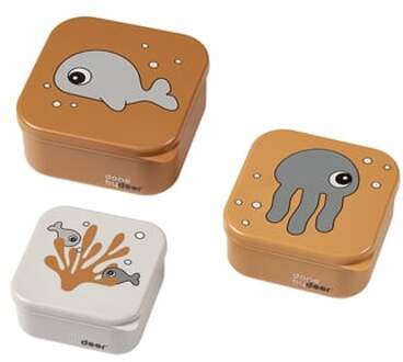 Sea Friends Snackbox Mustard / Grey 3 Stuks