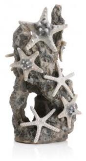 Sea Stars on Rock Aquarium Sculptuur - M - Grijs