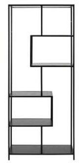 Sea wandkast 4 planken, asymmetrisch zwart.