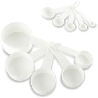 Seacreating Maatbekers En Lepels Set Van 10 Stuks Nestelen Maatregel Cups Voor Droge En Vloeibare Ingrediënt Bakken Accessoires wit