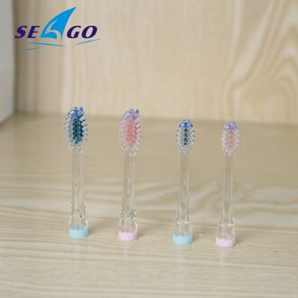 Seago 4 Stks/set Kids Elektrische Opzetborstels Tandenborstel Vervangende Opzetborstel Voor SG977 SG677 Sg513 Zachte 4 kleuren