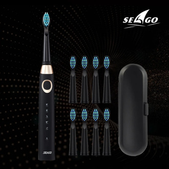 Seago Electric Toothbrush Rechargeable Sonic Automatic Tooth brush replacement Head Soft Bristle Deep Clean Best Gift SG-508