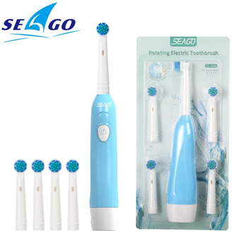 SEAGO Electric Toothbrush With 5 Brush Heads Remove Battery Rotating Sonic Adult Oral Hygiene Dental Teeth Brush For Safety Gift