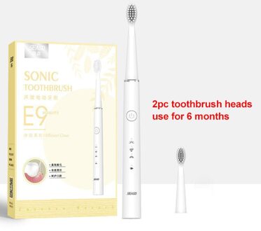 Seago Elektrische Tandenborstel Usb Oplaadbare Sonische Tandenborstel Voor Vrouwelijke En Meisje Met 3 Zachte Borstel Hoofden Geschenkdoos wit met 2stk heads