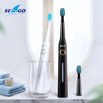 Seago Fast Rechargeable Sonic Toothbrush Electric Smart Automatic with Case Whitening Replacement Brush Head Adult Waterproof