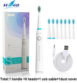 Seago Sonic Elektrische Tandenborstel Volwassen Usb Oplaadbare Verbeterde Ultra Sonic Tandenborstel Met Waterdichte Gezond Reizen SG958 White2