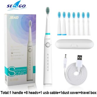 Seago Sonic Elektrische Tandenborstel Volwassen Usb Oplaadbare Verbeterde Ultra Sonic Tandenborstel Met Waterdichte Gezond Reizen SG958 White3