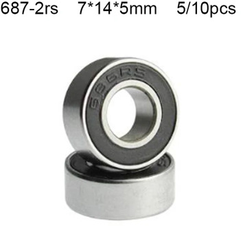 Sealed Deep Groove Ball Bearing Rubber 687 687RS 7x14x5 MINI Miniature Steel 10pcs 687-2RS 7*14*5 Mm 10*10*5cm China Free