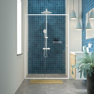 Sealskin Douche Schuifdeur Contour 120 X 200cm - Wit Profiel - 6 Mm Helder Glas