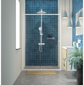 Sealskin Douche Schuifdeur Contour 120 X 200cm - Wit Profiel - 6 Mm Helder Glas