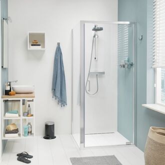 Sealskin Douchecabine Sealskin Get Wet Compact Swingdeur Vierkant 80x80x195cm Chroom/Zilver Hoogglans Helder Glas