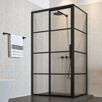 Sealskin Douchecabine Sealskin Soho 140x90 cm Met Schuifdeur Links Hoekcabine 8 mm Helderglas Mat Zwart