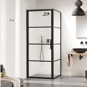Sealskin Douchecabine Sealskin Soho 90x80 cm Met Draaideur Rechts Hoekcabine 8 mm Helderglas Mat Zwart