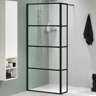Sealskin Douchedeur + Vaste Zijwand Mix & Match 98+30 X 200cm - Zwart Profiel - 8 Mm Helder Glas