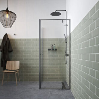 Sealskin Douchedeur + Zijwand Contour 90 X 200cm - Mat Grijs Profiel - 6 Mm Helder Glas