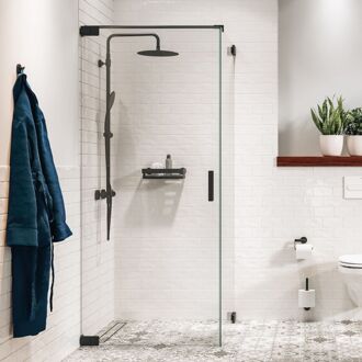 Sealskin Douchedeur Pure 100 X 200cm - Zwart Profiel - 8 Mm Helder Glas