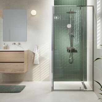 Sealskin Draaideur Contour - Zilver Hoogglans - 100x100x200cm - 6mm Helder Veiligheidsglas