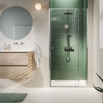 Sealskin Draaideur Contour - Zilver Hoogglans - 100x200cm - 6mm Veiligheidsglas