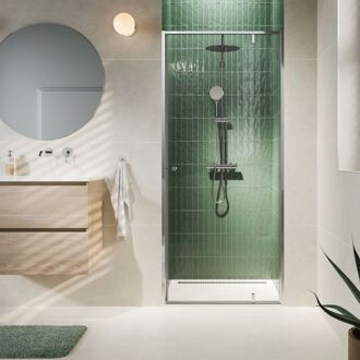 Sealskin Draaideur Contour - Zilver Hoogglans - 90x200cm - 6mm Veiligheidsglas