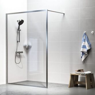 Sealskin get wet Contour inloop douche type A3 138 cm breed, 200 cm hoog, RVS, 6 mm helder veiligheidsglas