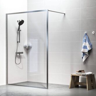 Sealskin get wet Contour inloop douche type A3 88 cm breed, 200 cm hoog, RVS, 6 mm helder veiligheidsglas
