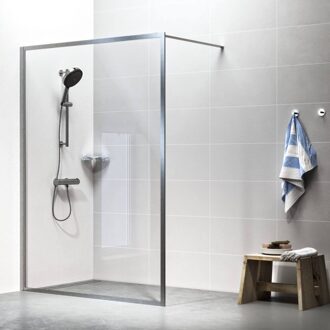 Sealskin get wet Contour inloop douche type A3 98 cm breed, 200 cm hoog, RVS, 6 mm helder veiligheidsglas