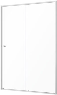 Sealskin get wet Contour schuifdeur voor nis 140 cm, 200 cm hoog, RVS, 6 mm helder veiligheidsglas