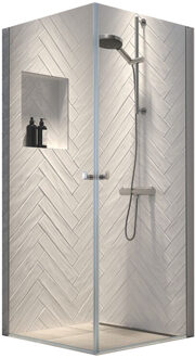 Sealskin get wet Hooked douchecabine 90x90cm met hoekinstap 6mm veiligheidsglas zilver hoogglans