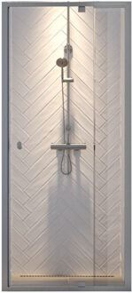 Sealskin get wet Hooked draaideur 90x200cm voor nis 6mm veiligheidsglas zilver hoogglans