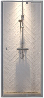 Sealskin get wet Hooked draaideur 90x200cm voor nis 6mm veiligheidsglas zilver hoogglans