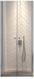 Sealskin get wet Hooked pendeldeur 90x200cm voor nis 6mm veiligheidsglas zilver hoogglans