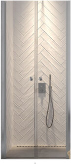 Sealskin get wet Hooked pendeldeur 90x200cm voor nis 6mm veiligheidsglas zilver hoogglans