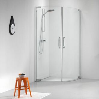 Sealskin Get Wet Impact douchecabine 90x90x195cm kwartrond met 2 draaideuren chroom zilver hoogglans helder glas