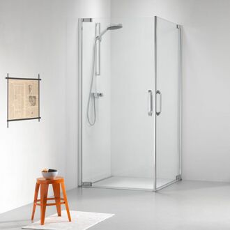 Sealskin Get Wet Impact douchecabine 90x90x195cm met hoekinstap chroom zilver hoogglans helder glas