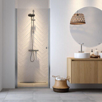 Sealskin Hooked draaideur voor nis - 80x200 cm - 6 mm helder veiligheidsglas - met Sealglas-coating - zilverhoogglans CCX200806265100