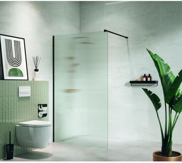 Sealskin Inloopdouche - Complete Set Mix & Match 138 X 200cm - Zwart Profiel - 8 Mm Geribbeld Glas